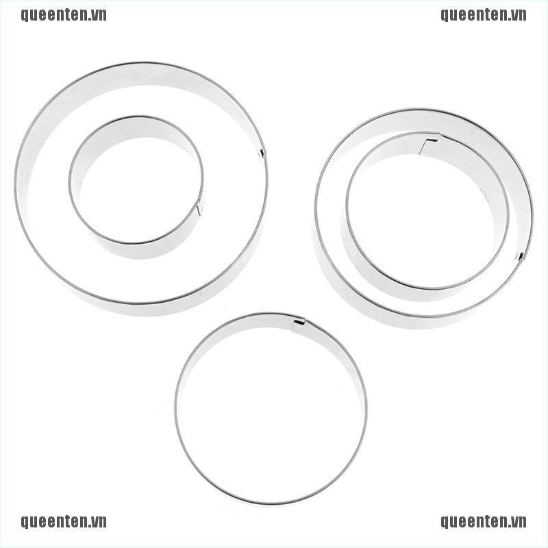 5 Set Round Circle Stainless Steel Cookie Cutter Biscuit DIY Baking Pastry Mold QUVN