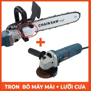 Máy cắt cầm tay bosch 670w và lưỡi cưa xích chain saw gắn máy mài - máy mài