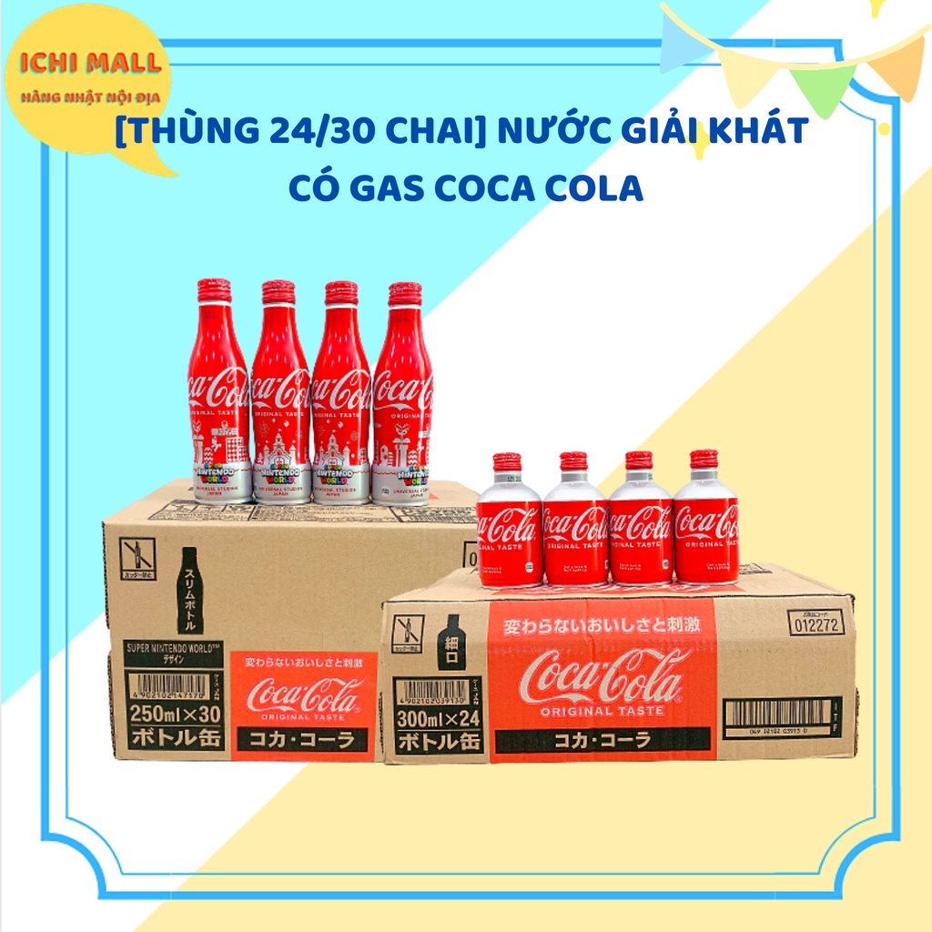 [THÙNG 24/30 CHAI] NƯỚC GIẢI KHÁT CÓ GAS COCA COLA ORGANIC TASTE NẮP VẶN NHẬT BẢN (Date: 2023)