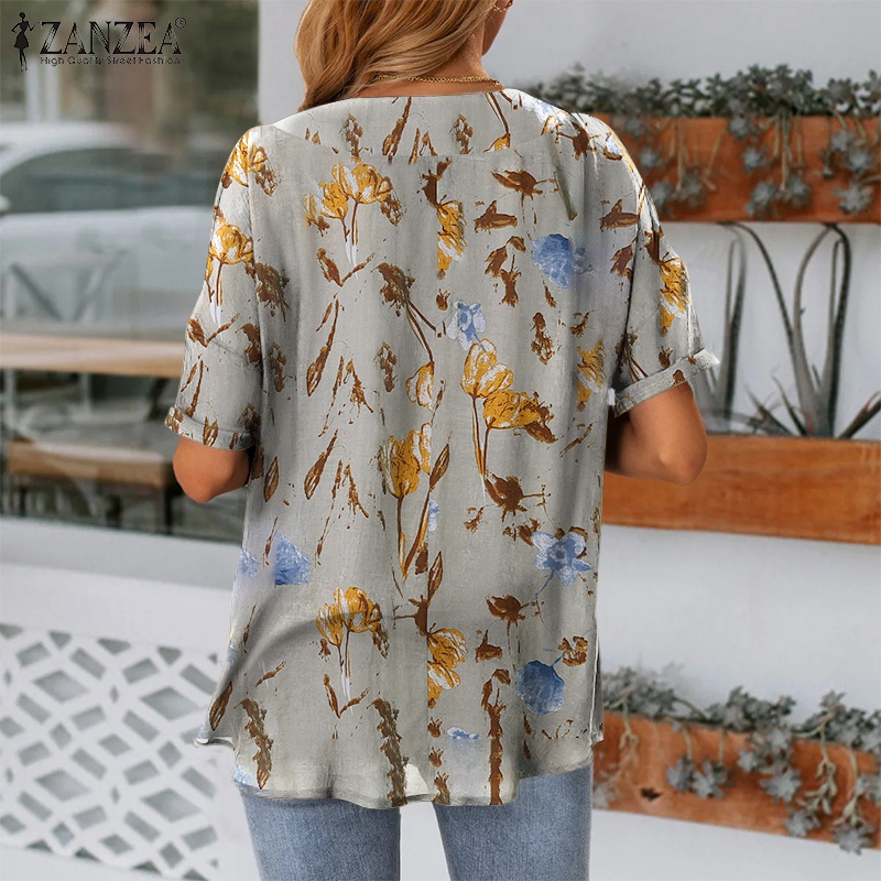 Áo Zanzea tay lửng cổ chữ v phong cách Châu Âu vintage cho nữ