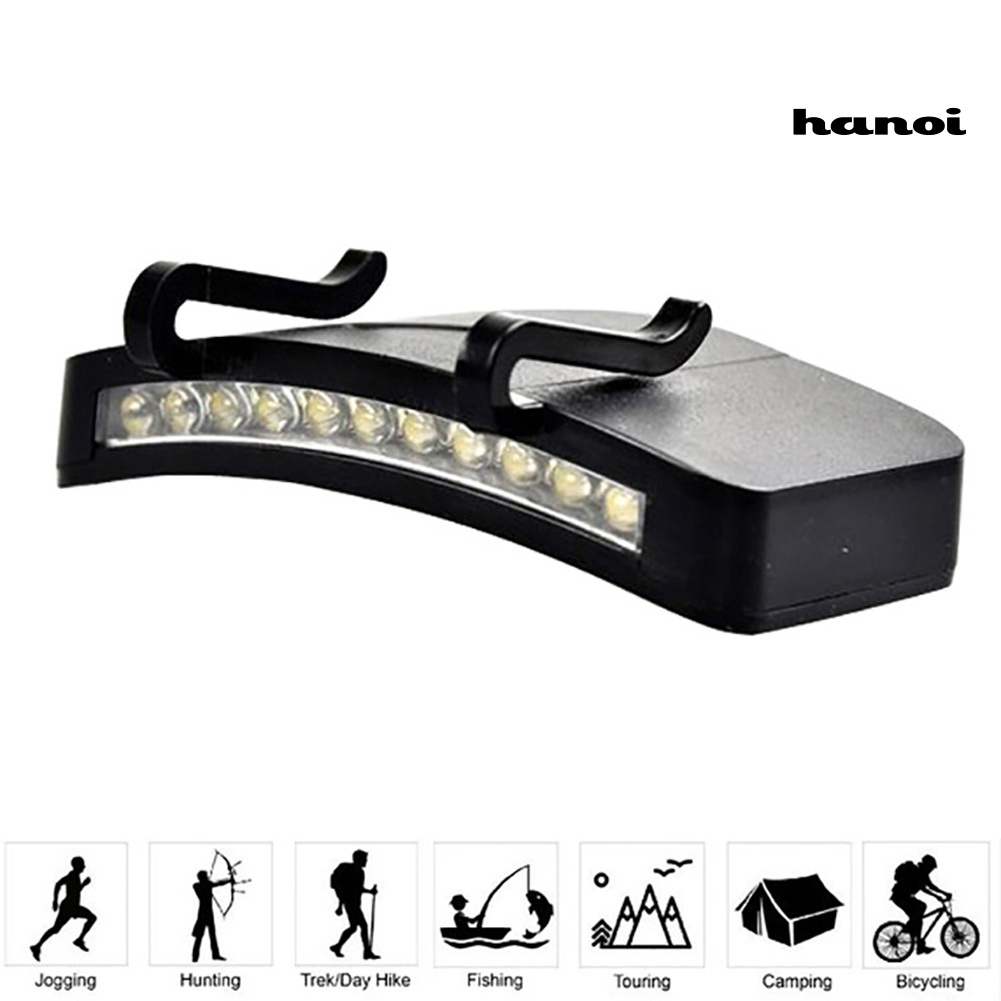 Đèn led 11 bóng gắn mũ lưỡi trai dùng câu cá ban đêm tiện dụng