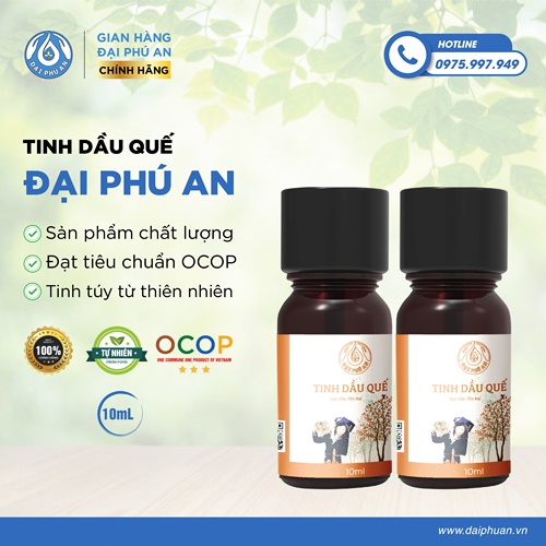 Tinh dầu quế Đại Phú An nguyên chất chai 10ml - Tinh hoa từ vùng đất Tây Bắc