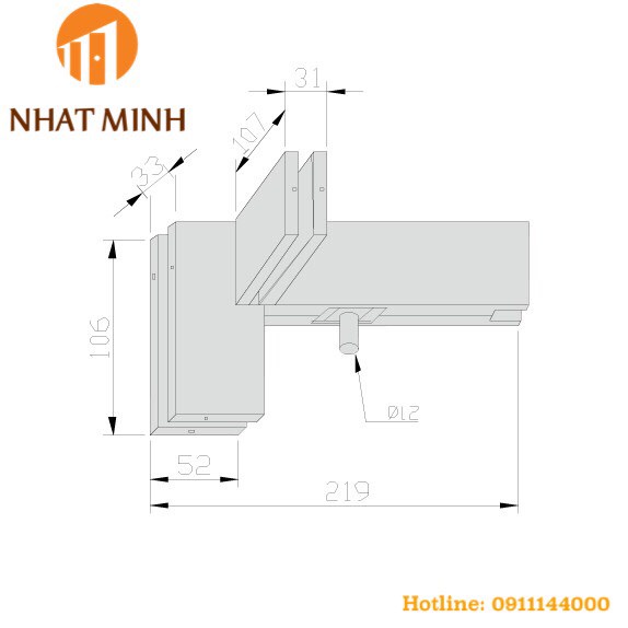 Kẹp kính GMT chữ F PFC 041R L