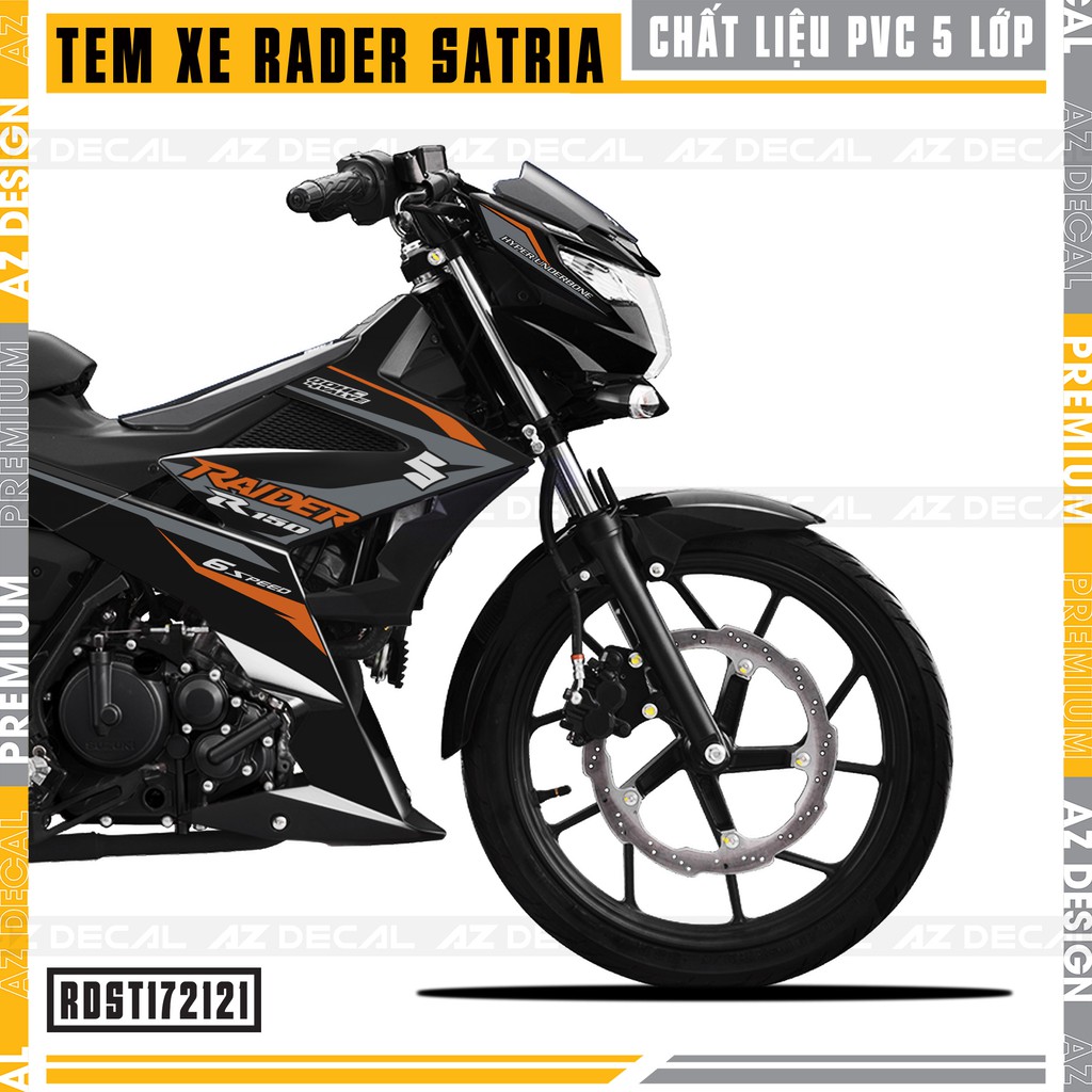 Tem Xe Suzuki Raider - Satria Mẫu R150 Chế | RDST172121 | Chất Liệu Decal PVC Chống Nước, Cắt Sẵn Dễ Dán