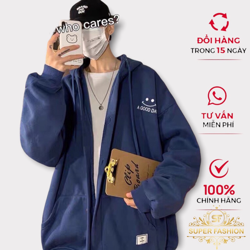 Áo khoác Hoodie Nam Có Nón Có Cúc Nút To Nỉ Ngoại Dày Mịn Form Rộng Hot Trend SF SUPER FASHION