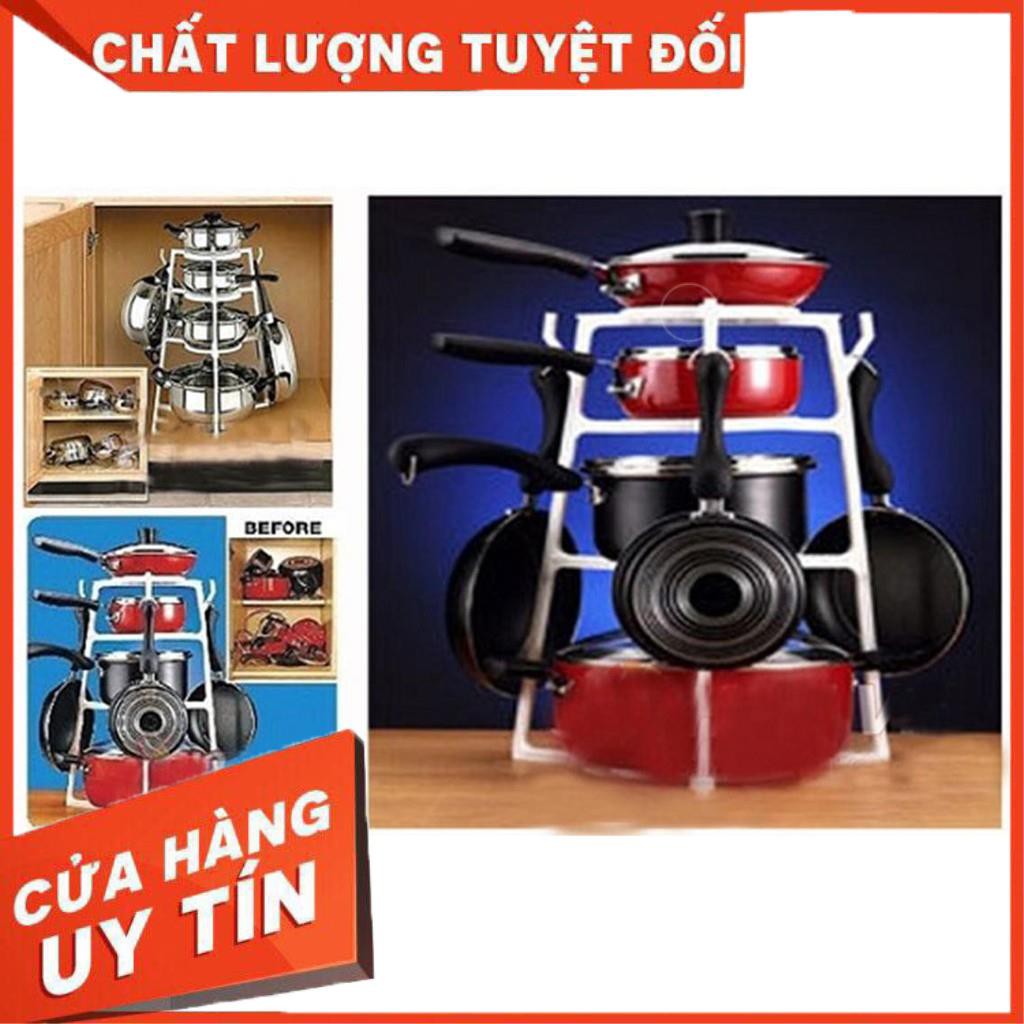 [XẢ KHO+FREE SHIP] Giá treo xoong, nồi, chảo 4 tầng tiện dụng