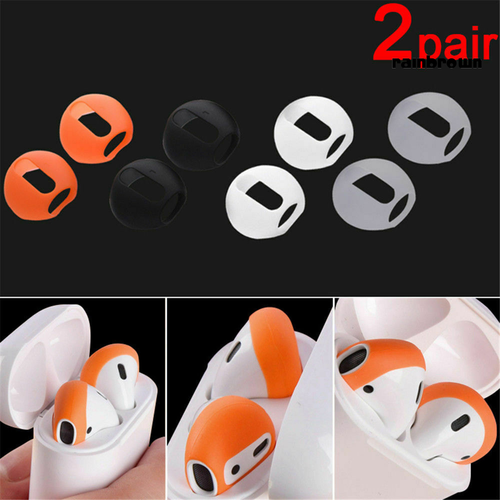 2 Cặp Vỏ Silicone Chống Trượt Cho Tai Nghe Air-Pods 1 2