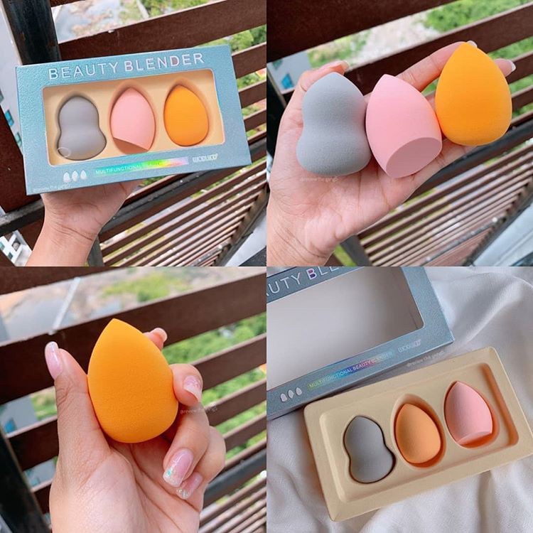 Set 3 Bông Mút Trang Điểm Cao Cấp WodWod Multifunctional Beauty Blender Hàng Chính Hãng Nội Địa Trung No.3037