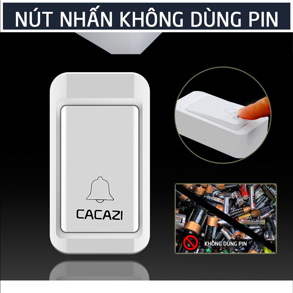 [INCU16APR] Chuông Cửa CACAZI V027M Chính Hãng, Nút Nhấn Cơ Không Pin