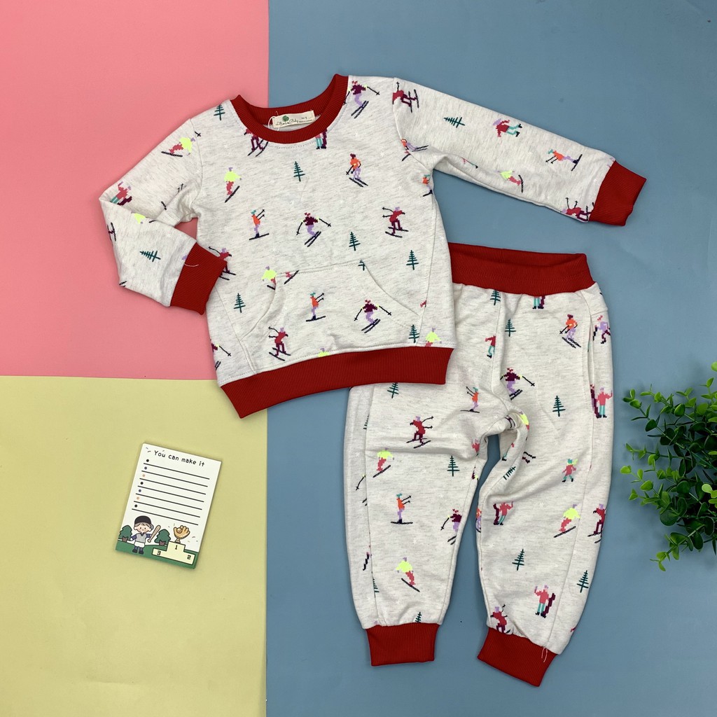 BỘ NỈ DA CÁ LITIBABY LOẠI ĐẸP CÓ TÚI PHÍA TRƯỚC CHO BÉ 1T-10T  -H8000