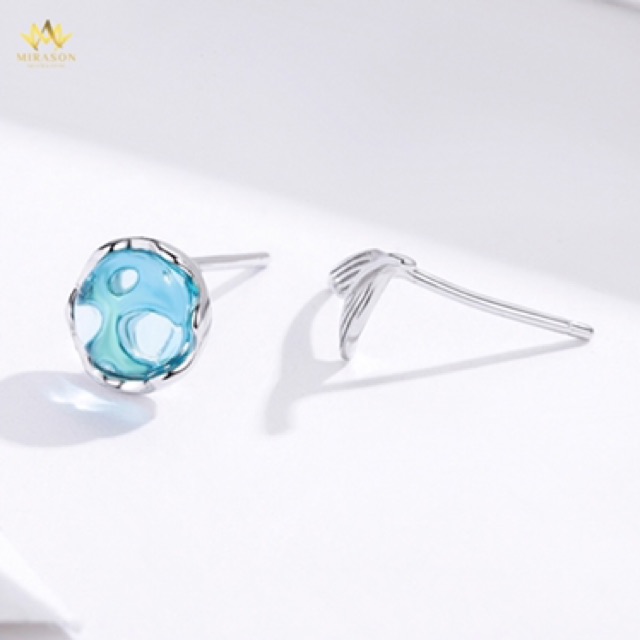 Khuyên Tai Bạc Nữ MIRASON Giọt Biển Xanh Và Đuôi Cá Sang Trọng - Bông Tai Nữ Bạc 925 Cao Cấp