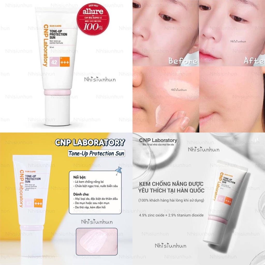 Kem chống nắng CNP Laboratory Tone - up Protection Sun SPF 42/PA +++N