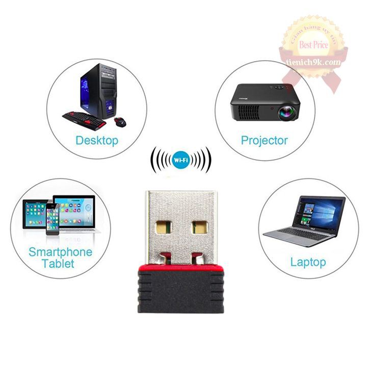 USB thu sóng wifi 802.11 NANO Không Anten cho pc laptop điện thoại tốc độ 150Mbps | BigBuy360 - bigbuy360.vn