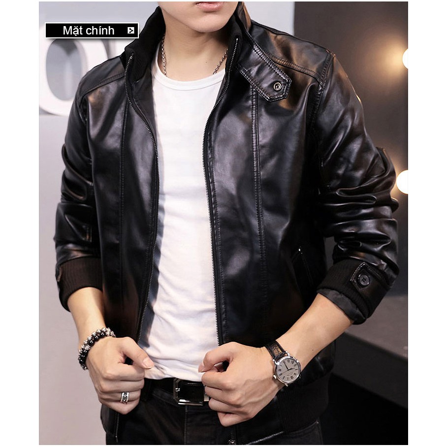 Áo khoác da ôm dáng vừa vặn thời trang dành cho nam