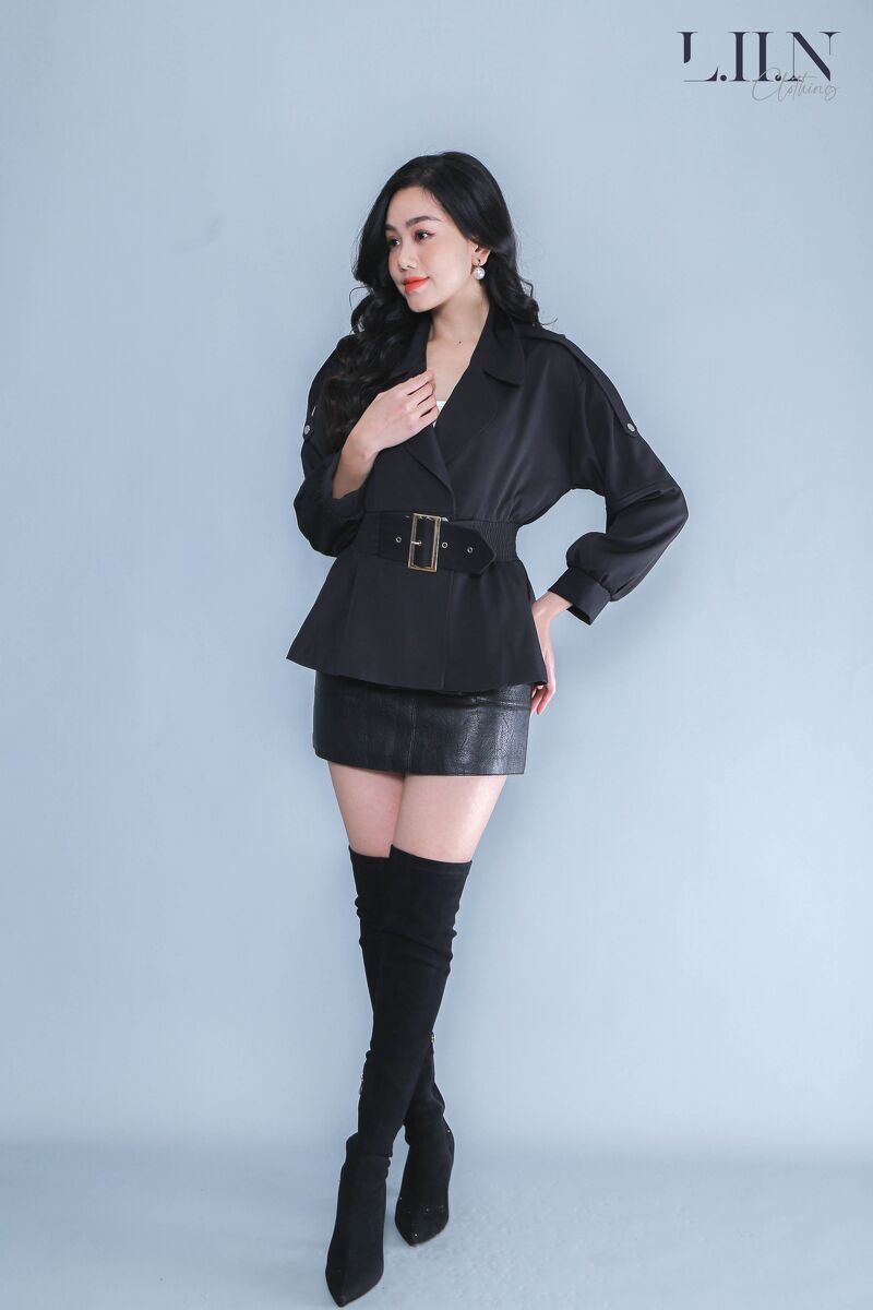 Áo vest nữ cao cấp LIIN CLOTHING màu đen, kiểu dáng Hàn Quốc, thanh lịch, sang trọng, hiện đại V5241 | BigBuy360 - bigbuy360.vn