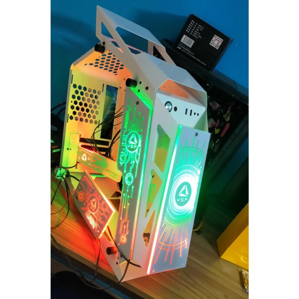 [Freeship] HCM Vỏ case coolmoon M-ATX LED Vỏ Case Máy Tính LEOPARD FULL 6 FAN LED