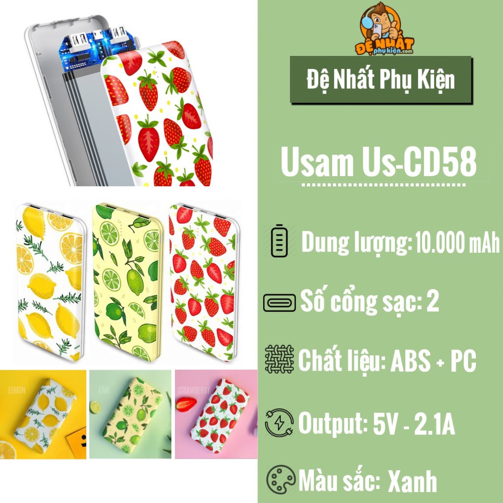 Pin sạc dự phòng Usams-CD58 10000MAH