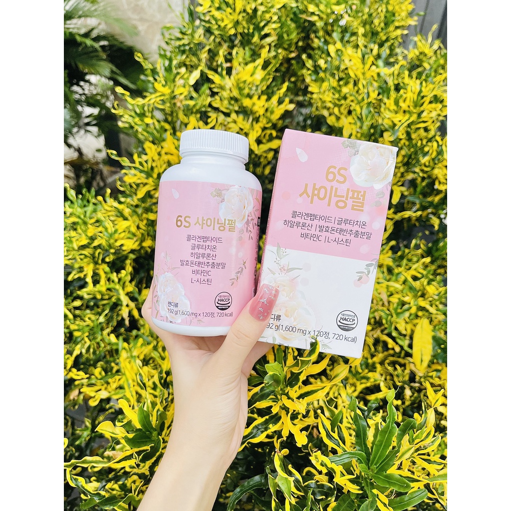 Kẹo Ngậm Trắng Da - Hủy Nám 6S Shining Pearl Chuẩn Nội Địa Hàn Quốc!! Vị Đào Cực Thơm Ngon!!