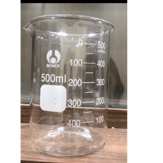 Cốc thuỷ tinh chịu nhiệt có vạch 500ml Bomex cốc đốt có mỏ