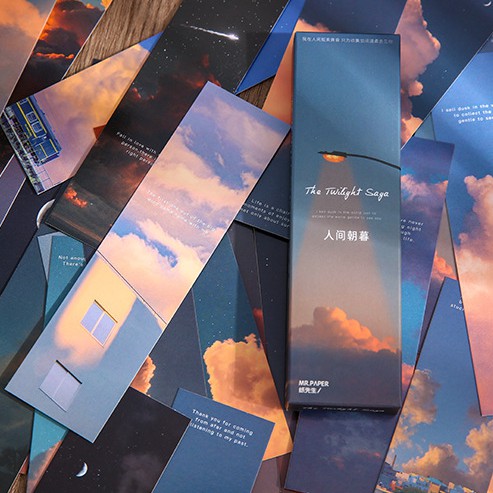 Bookmark - Hộp 30 Chiếc Đánh Dấu Trang/ Thiệp Màu Sắc Ấm Áp Được Cất Giữ Trong Chiếc Hộp Xinh Đẹp