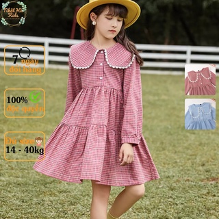 Váy bé gái thu đông M5 size đại 12-43kg tay dài dáng xòe công chúa siêu xinh