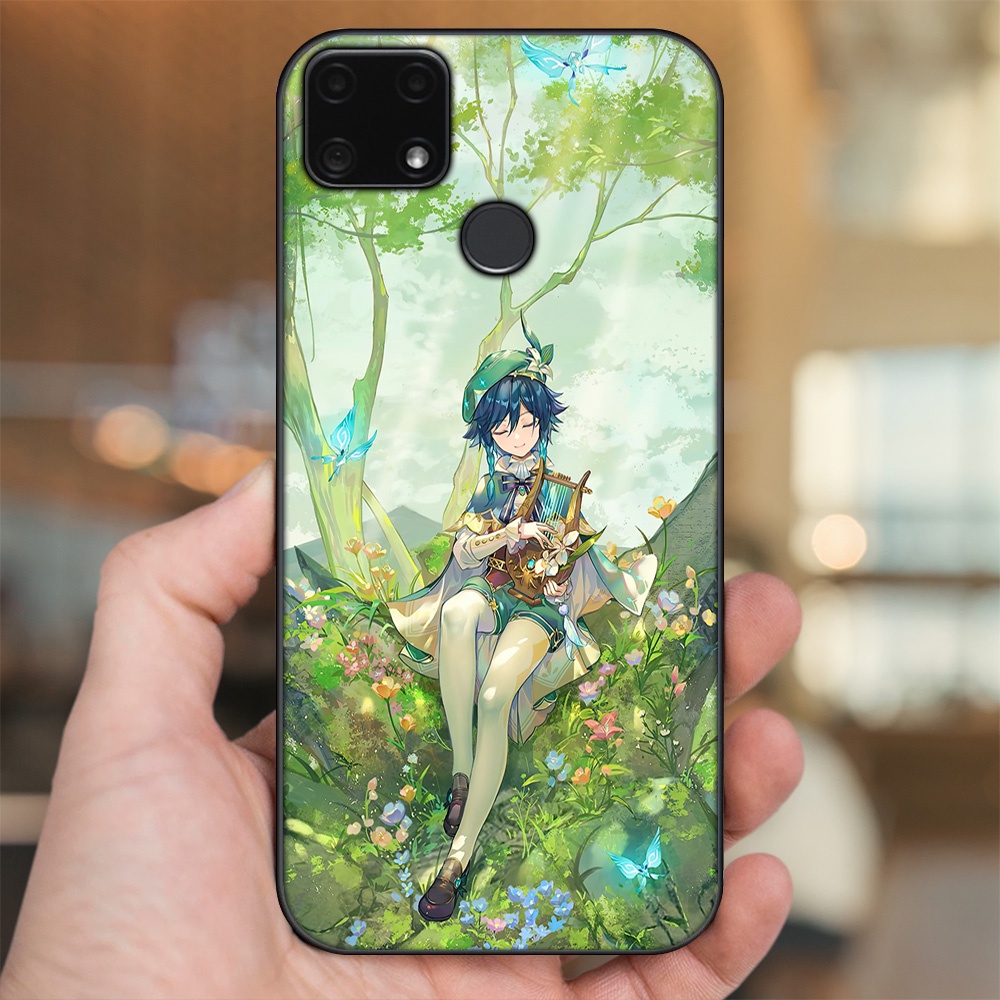 Ốp lưng Realme C25 viền đen in hình Venti Genshin Impact