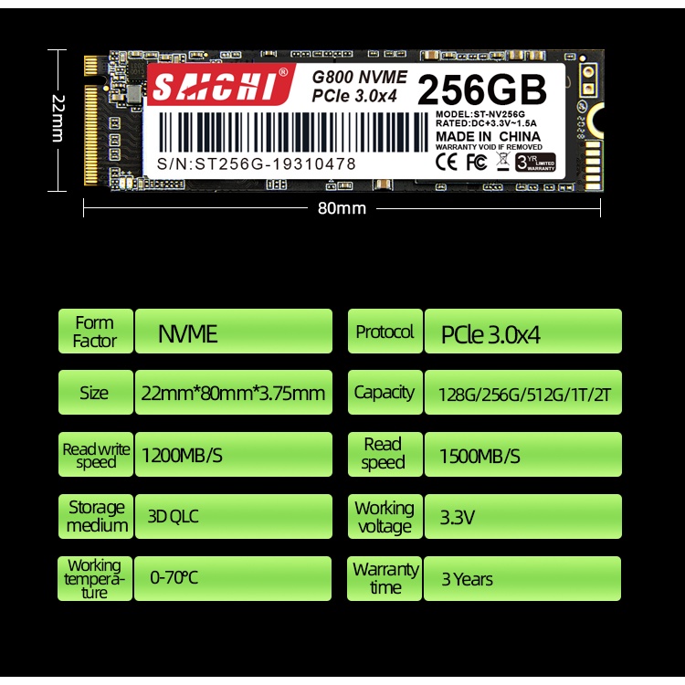 Ổ Cứng Ssd G800 Nvme 128gb 256gb Ssd Pcie 3.0 X4 Nvme 3d Tlc / Qlc | BigBuy360 - bigbuy360.vn
