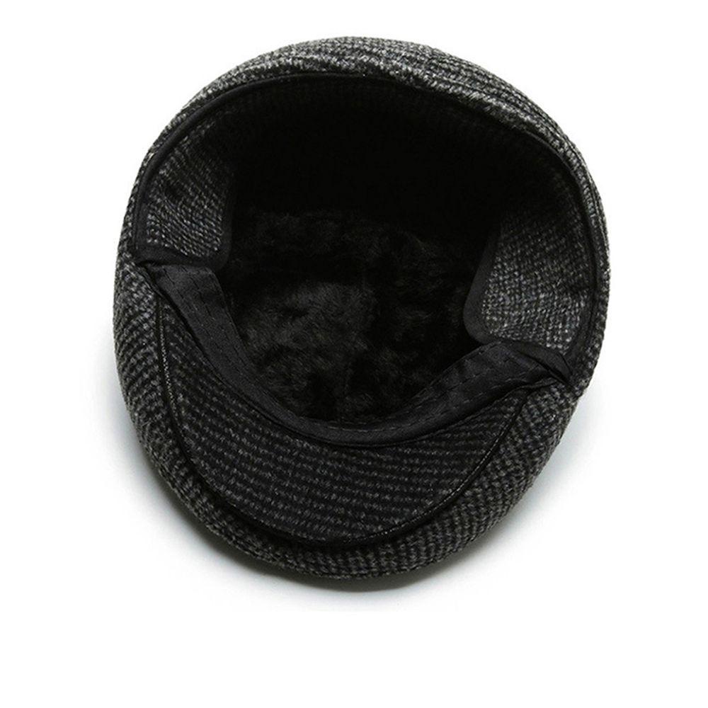 NICKOLAS Mũ Len Chống Gió Giữ Ấm Tai Họa Tiết Sọc Caro Thời Trang Mùa Đông