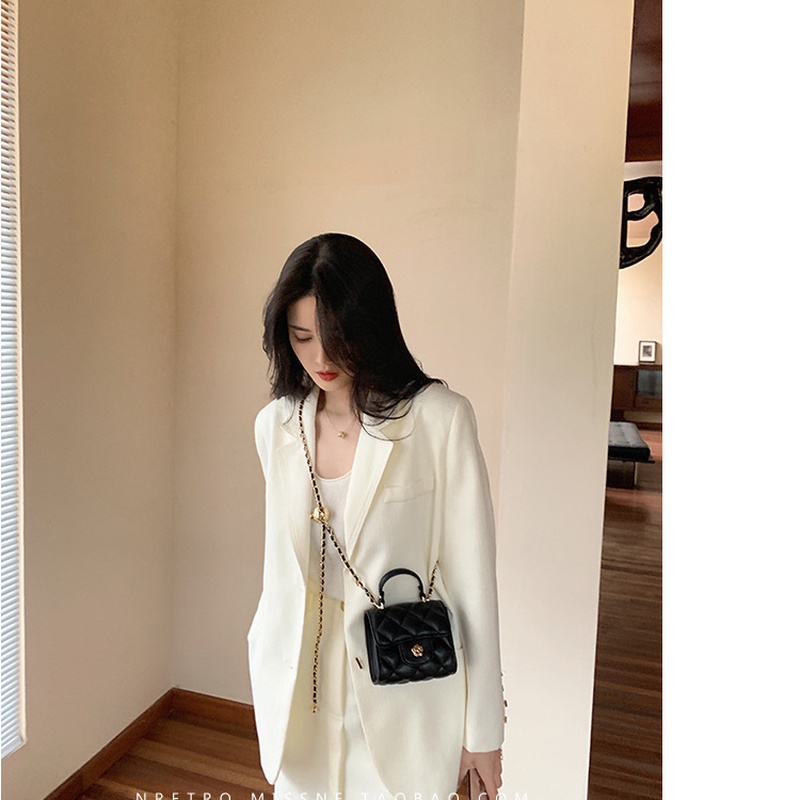 Túi Da PU Đeo Chéo Mini Thêu Họa Tiết Hình Thoi Thời Trang Mới 2023 Cho Nữ