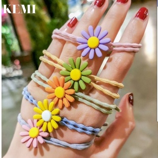 Thun cột tóc hoa cúc nhiều màu, dây thun buộc tóc nữ Hàn Quốc