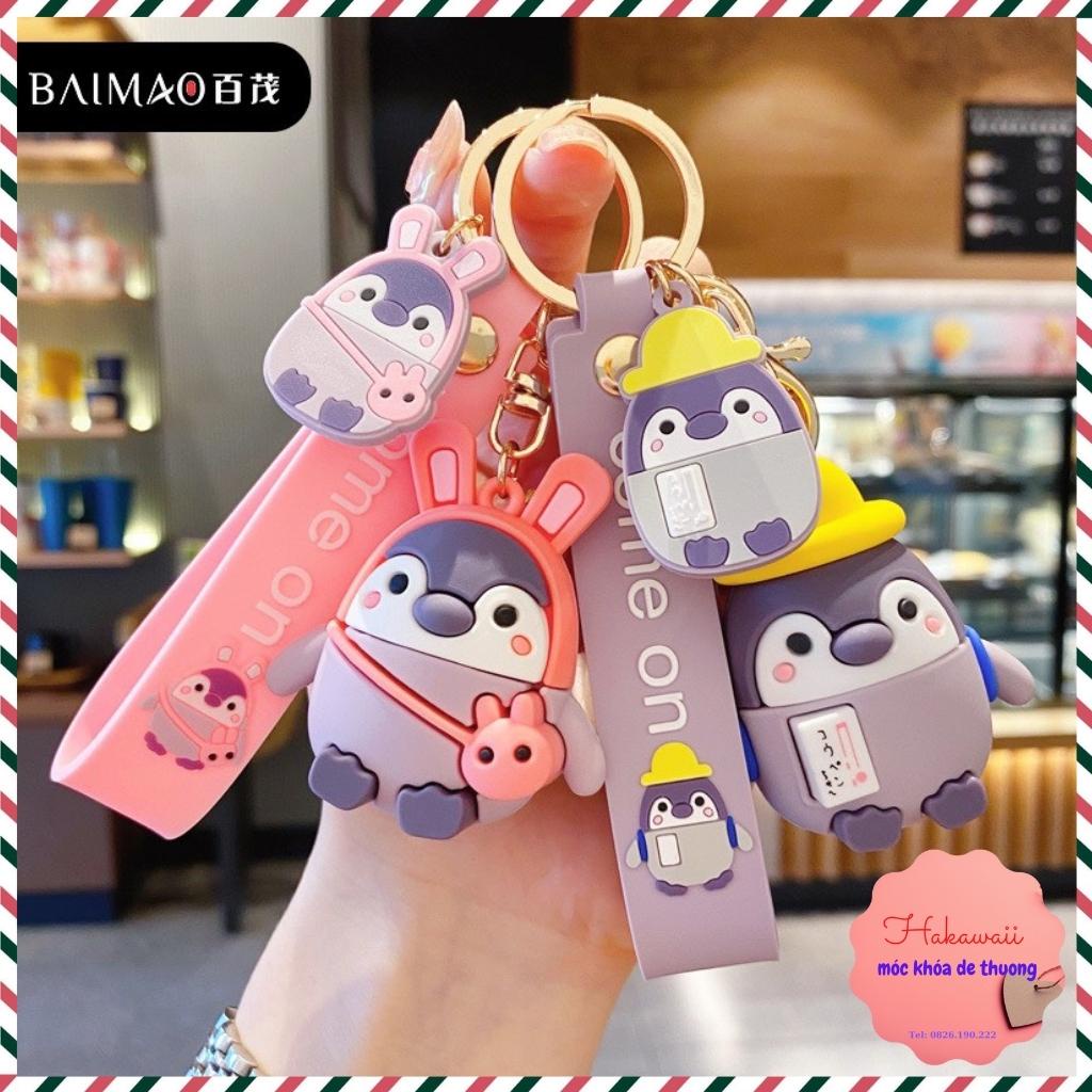 Móc khóa chim cánh cụt đi học, móc khóa đôi cute nhiều màu đáng yêu dùng làm móc treo balo