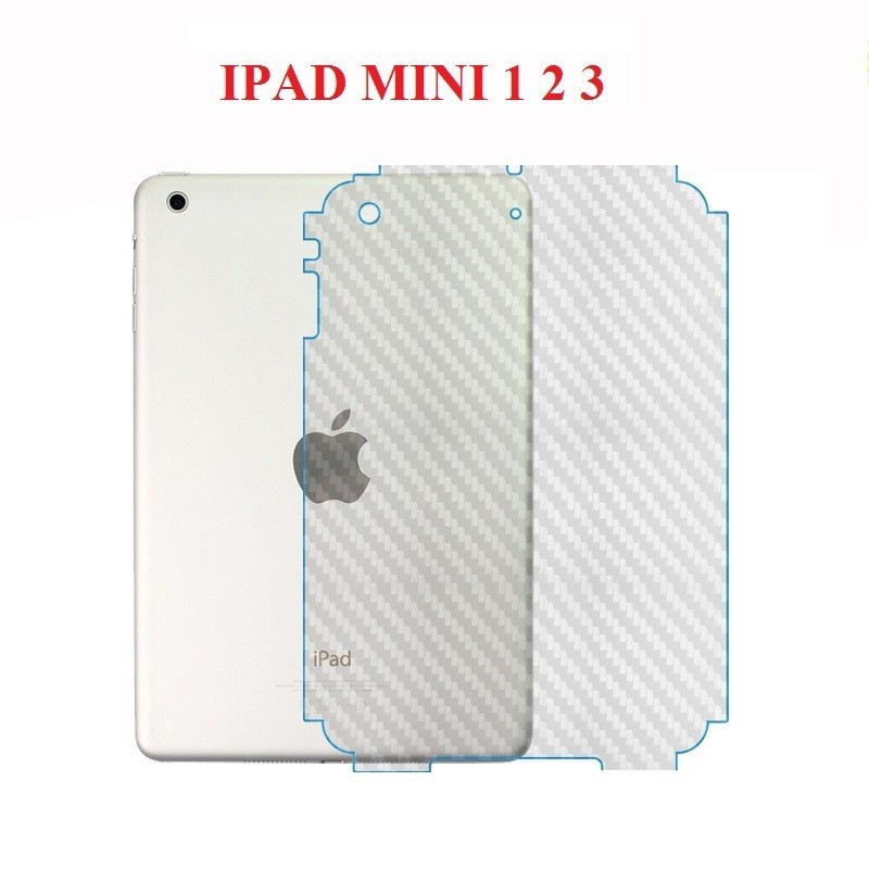 Miếng dán mặt lưng dành cho  iPad Mini 1/2/3 , iPad Mini 4/5 vân Carbon 3D. Chống trơn, mồ hôi tay. Hàng cao cấp.