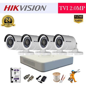 Tặng ổ cứng 1TB - Trọn bộ 04 Camera Hikvision 1080P 2.0 Chính hãng Full VAT | BigBuy360 - bigbuy360.vn