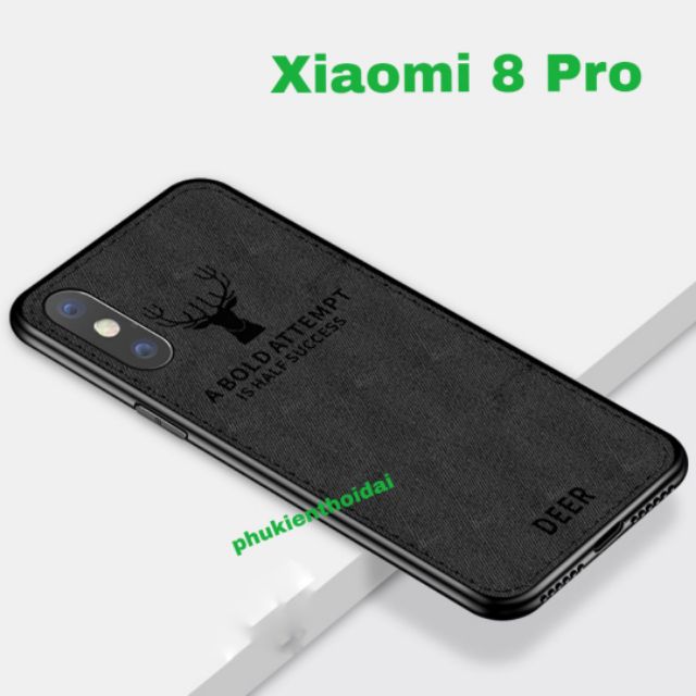 Ốp lưng Xiaomi Mi 8 Pro Vải Deer hươu cao cấp thời trang