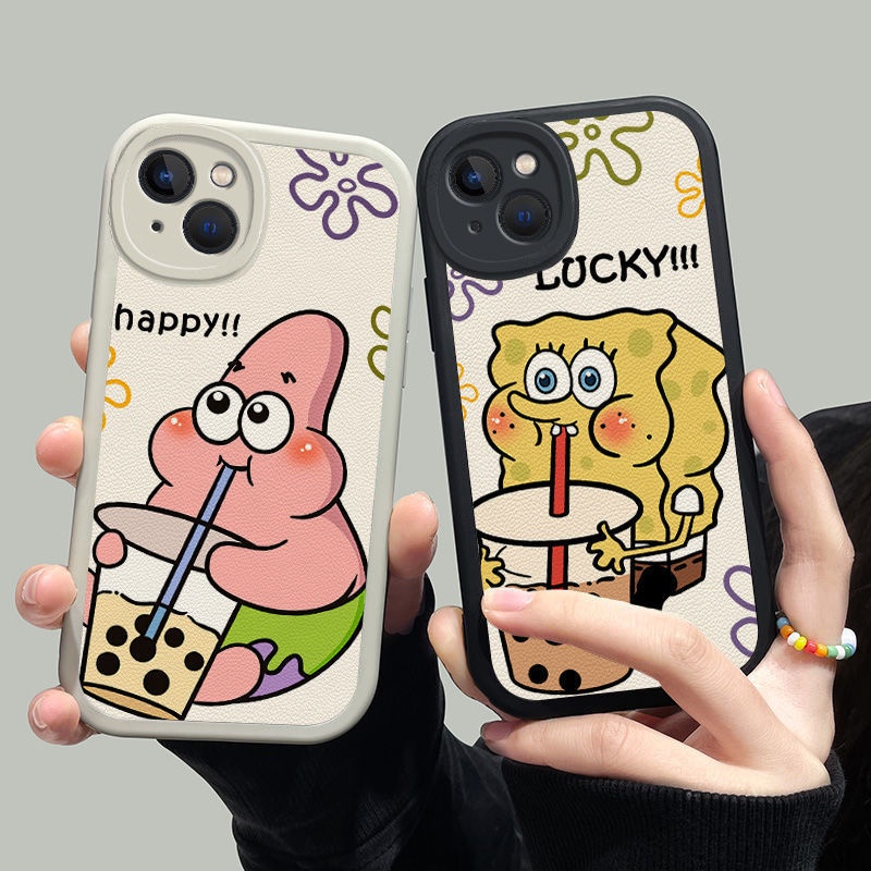 ️ Ốp lưng Hoạt hình Đơn giản Trọn gói Bao đựng Điện thoại SpongeBob SquarePants Bảo vệ chống bám vân tay chống rơi OPPO A16 A33 A53 A11X A9 2020 A11 A5s A15 A72 A76 A96 F9 F9pro F11