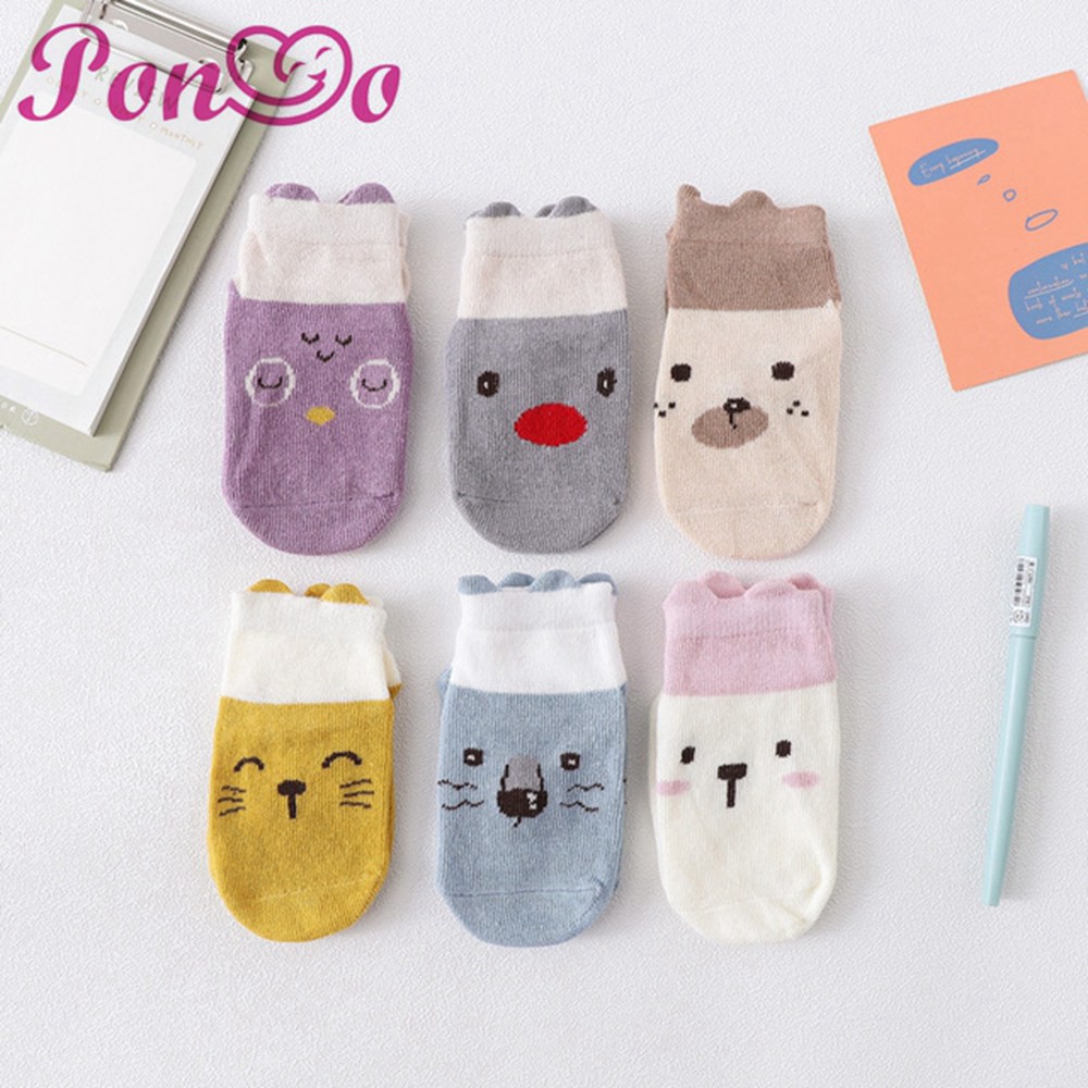 Tất Cotton Hoạ Tiết Hoạt Hình Dành Cho Trẻ Sơ Sinh