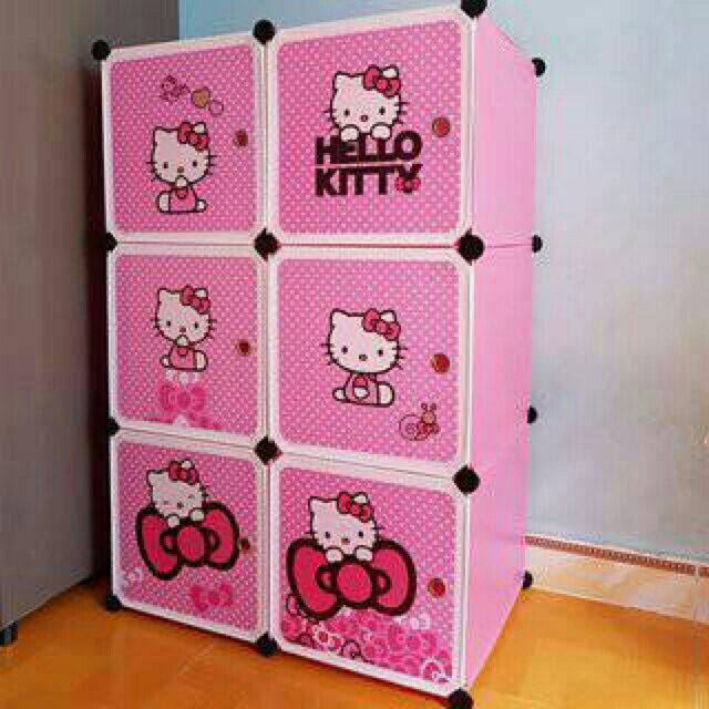 Tủ nhựa 6 ngăn hello kitty Hồng xinh xắn