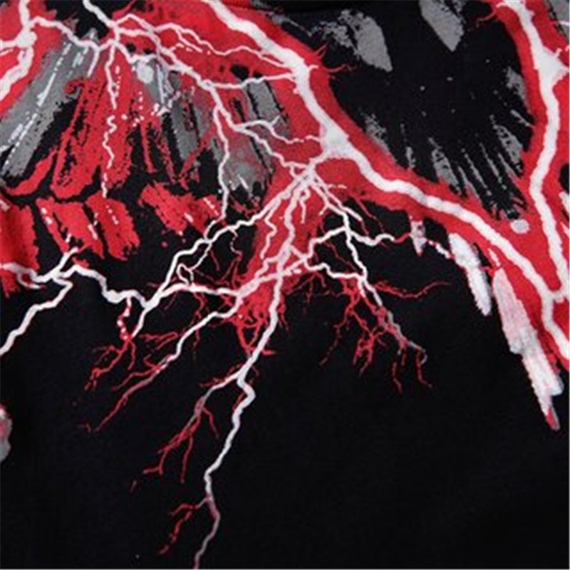 Áo Thun Cotton Tay Ngắn Cổ Tròn In Hình Đôi Cánh Màu Đen Phong Cách Thể Thao Unisex