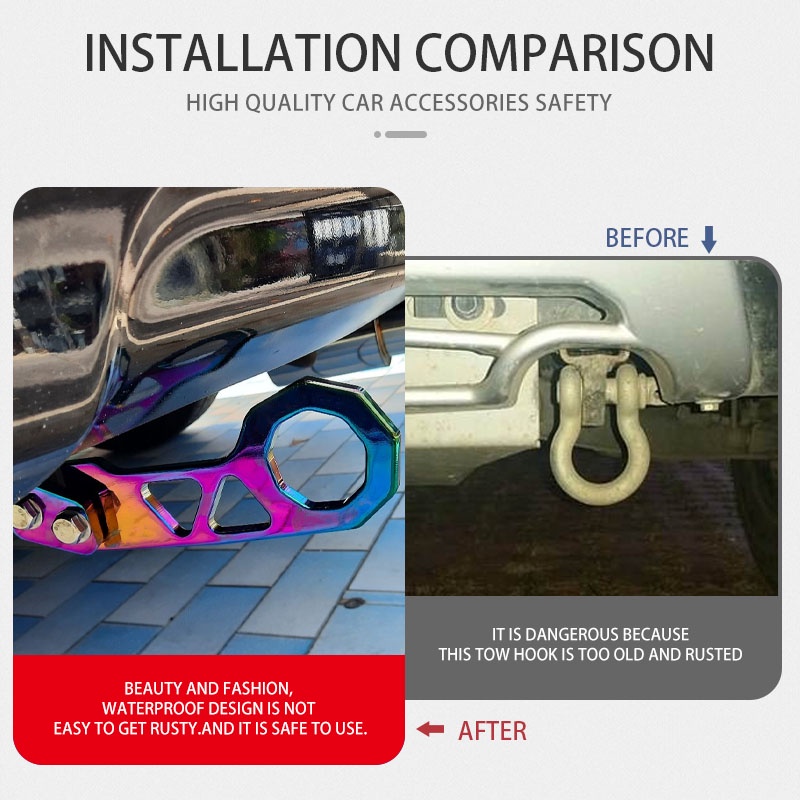 Móc Kéo Xe Hơi Nhiều Màu Mạ Chrome Màu Xanh Dương Chống Thấm Nước Thông Dụng Ô tô cản phía sau phía trước khăn trùm đầu chống thấm nước Bảo vệ chống thấm nước Bảo vệ xe đua Công cụ sửa chữa ô tô Trang trí phụ kiện ngoại thất