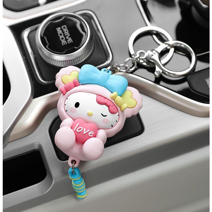 Phụ Kiện Móc Treo Gương Chiếu Hậu Xe Hơi Hình Mèo Kitty Dễ Thương DIY