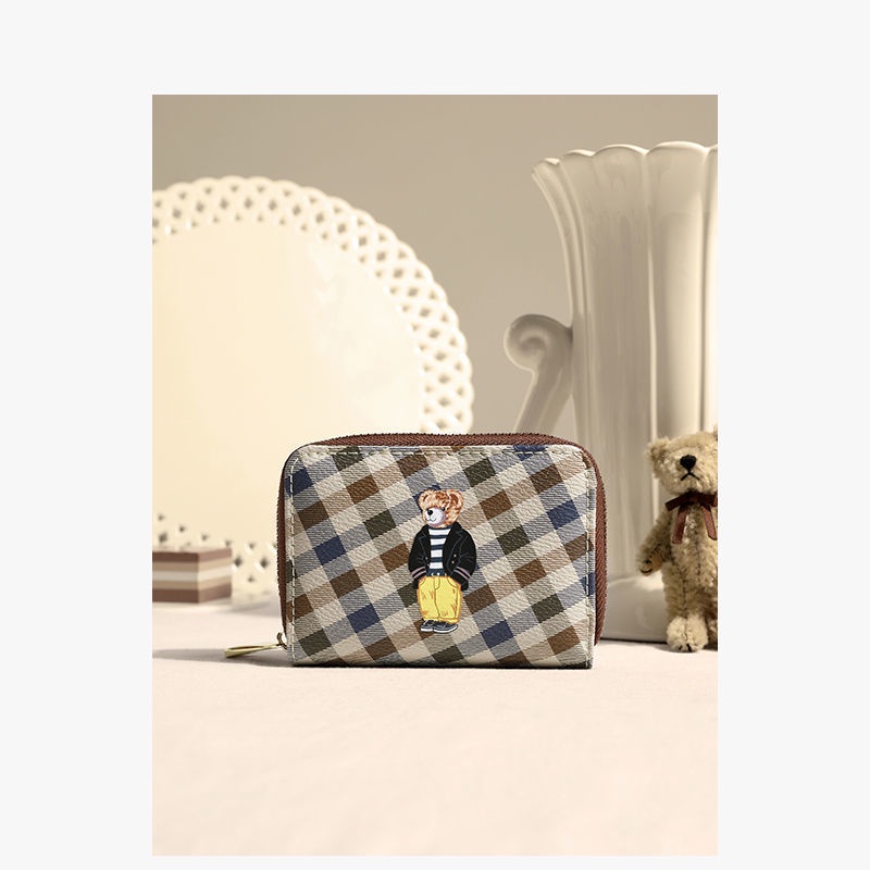 Ví Đựng Tiền Xu Mini Họa Tiết Gấu Hoạt Hình Dễ Thương