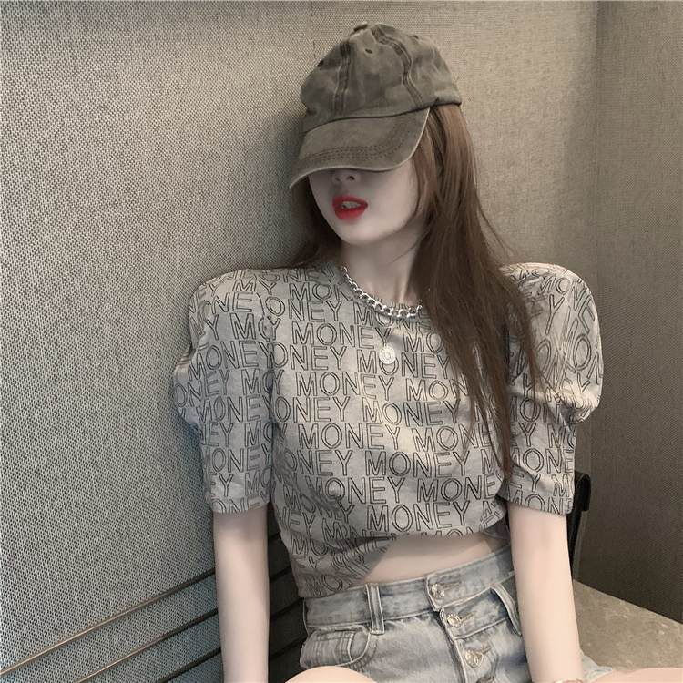 AMOI Áo Sơ Mi Ngắn Tay Phồng Chất Liệu Cotton Thời Trang Dành Cho Nữ