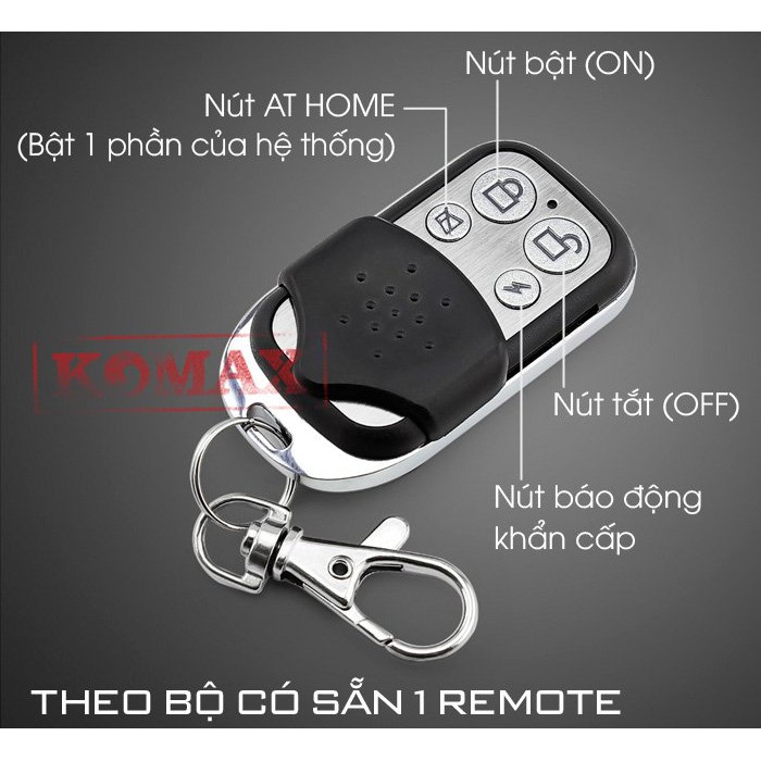 TRUNG TÂM CHỐNG TRỘM T80 - có pin dự phòng dùng công tắc từ và mắt hồng ngoại báo động