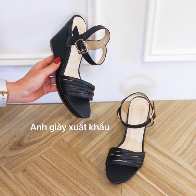 SD13 - Sandal xuồng quai ngang da lì hàng Việt Nam xuất khẩu( ảnh thật, kèm video) ,.