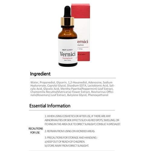 [HOT SORRY] Vernici Hyaluronic / Niacinamide / Peptide / Clearing / Vitamin Serum 30ml