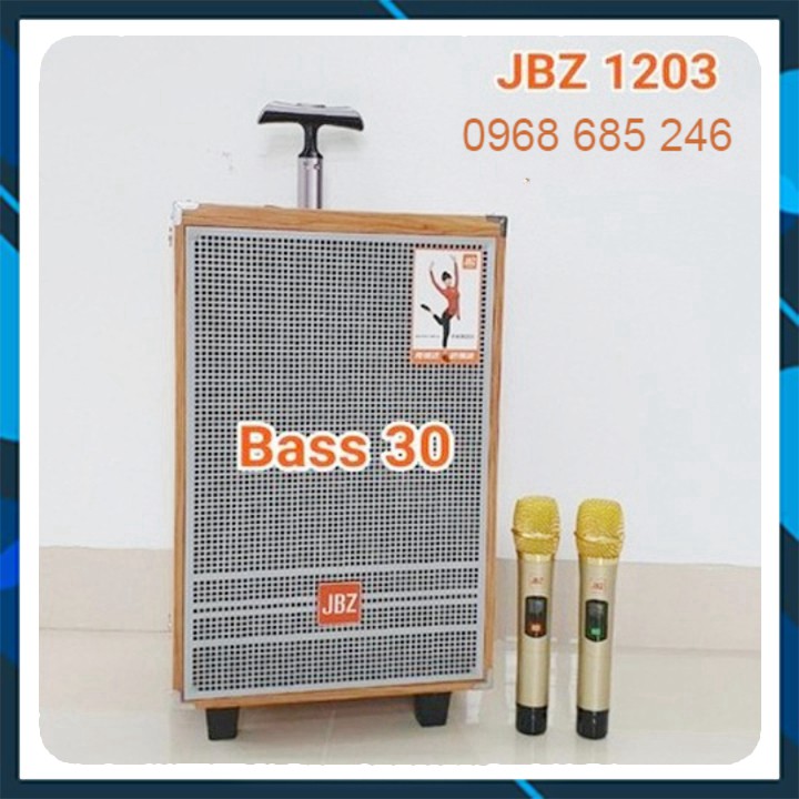 Loa kẹo kéo di động bass 30 jbz 1203 loa karaoke bluetooth mini hàng chính hãng