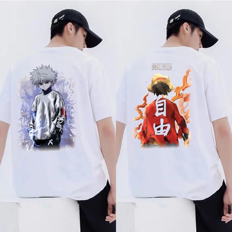 Áo Thun Trắng Oversized In Hình Anime One Piece Thời Trang Cho Nam Nữ