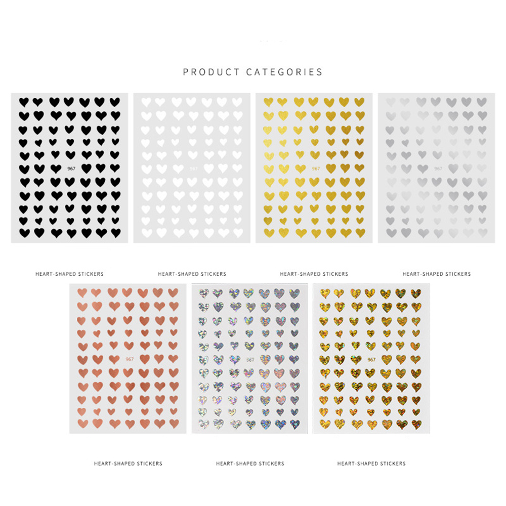 Miếng Dán Trang Trí Móng Tay Hình Trái Tim Tiện Dụng