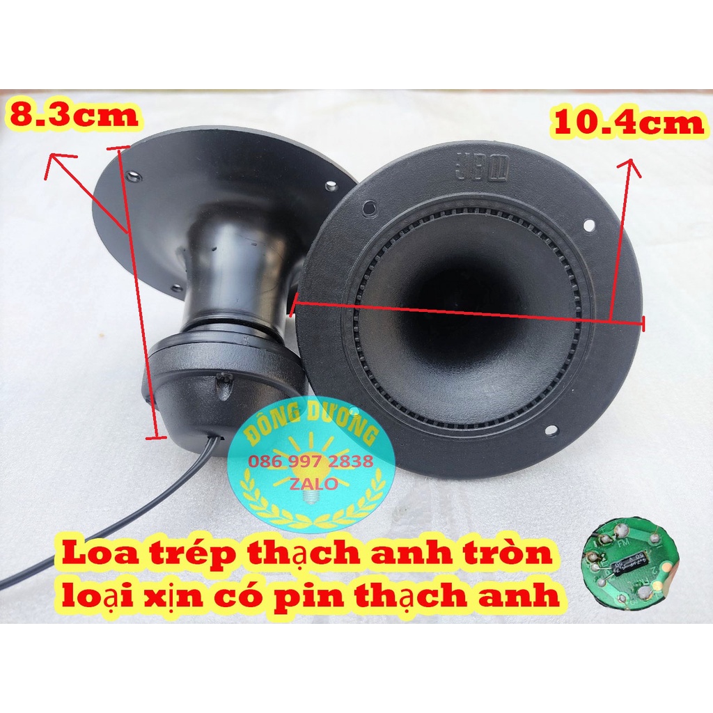 LOA SIÊU TRÉP THẠCH ANH TRÒN 10CM - LOẠI GẮN PIN SIÊU TREBLE - LOA TREBLE RỜI