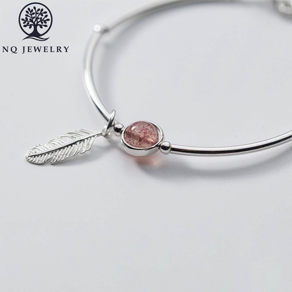 Lắc bạc dâu charm lá - NQ Jewelry